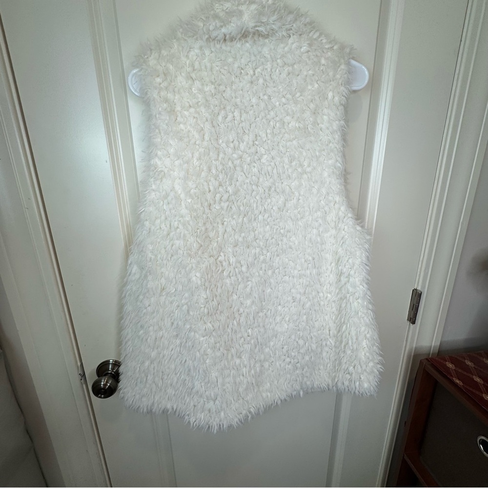 Pink Owl Faux Fur Swing Vest Ivory Size L - Picture 6 of 14